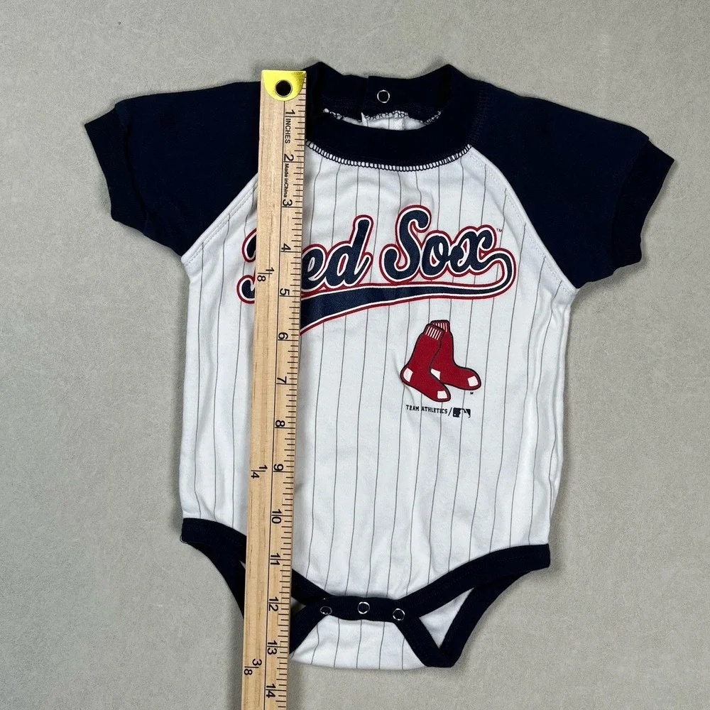 MLB Genuine Merch Boston Red Sox White Short Sleeve‎ One Piece Bodysuit 3/6 Mo
